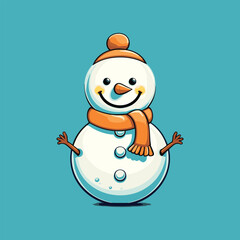 Vector Cartoon Snowman 