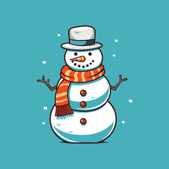 Vector Cartoon Snowman 
