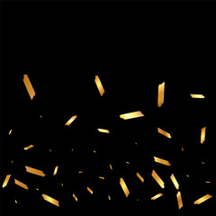 Golden Glitter Vector Black Background. Bright