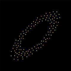 Gold Confetti Isolated Vector Black Background.