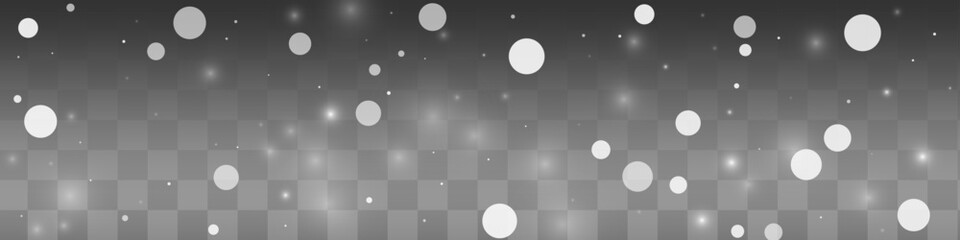 White Snowfall Vector Transparent Panoramic
