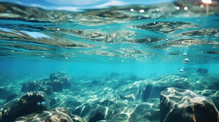 Fototapeta na wymiar Crystal Clear Underwater Scenery