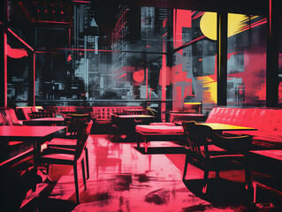 Nightclub in city late at night