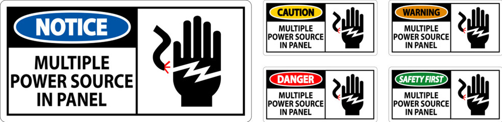 Danger Sign Multiple Power Source In Panel