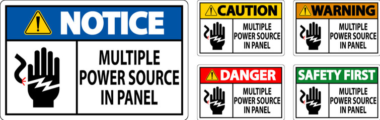 Danger Sign Multiple Power Source In Panel