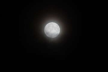 blue full moon over sky