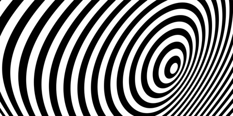 Fototapeta premium Twisting Whirl Motion and 3D Illusion in Abstract Op Art Striped Lines Pattern