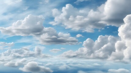 Obraz premium Realistic Cloudy Sky Background Cloudy Sky Illustration Cloudscape Wallpaper Natural Cloud Formation Background AI Generative