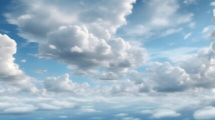 Obraz premium Realistic Cloudy Sky Background Cloudy Sky Illustration Cloudscape Wallpaper Natural Cloud Formation Background AI Generative