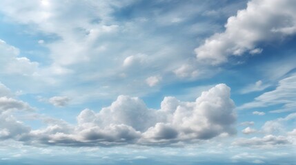 Obraz premium Realistic Cloudy Sky Background Cloudy Sky Illustration Cloudscape Wallpaper Natural Cloud Formation Background AI Generative