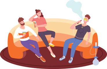 Friends party together. Happy young people drinking and having fun