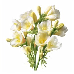 Freesia flower white background 