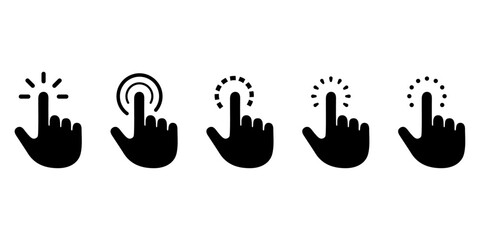 Hand click icon vector. Pointer sign and symbol. Hand cursor icon