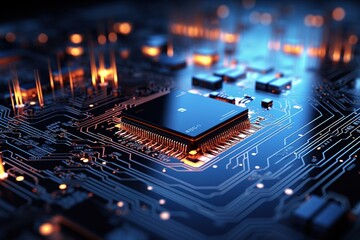 Electronic circuit board close up