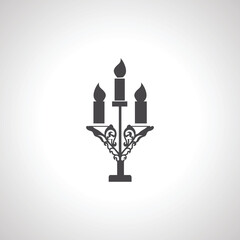 Candle icon. three Candles on candle stick icon