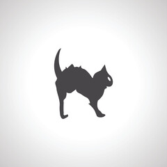 angry cat icon. angry cat silhouette