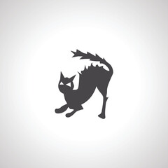 angry cat icon. angry cat silhouette
