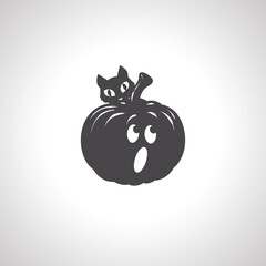jack lantern icon. halloween pumpkin silhouette.