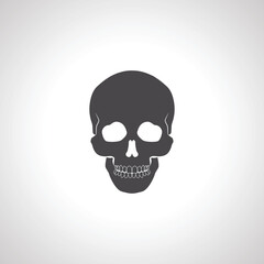 The skull icon. Black silhouette of a human skull