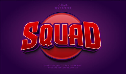 Squad text effect style. Editable text effect style esport gaming 3d logo esport badge. © Navy Graphic