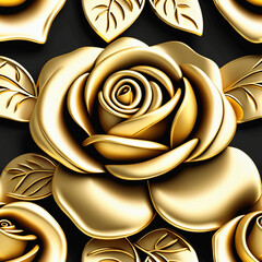 abstract luxury Gold rose flower background generative ai