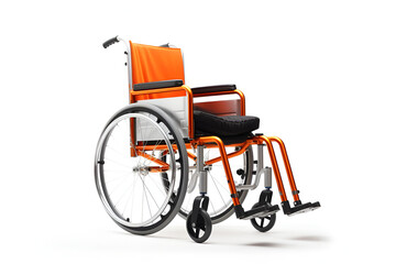 Fototapeta premium Light manual wheelchair on white background, generative AI