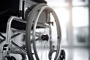 Fototapeta premium Light manual wheelchair on white background, generative AI