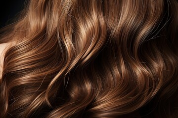 Naklejka premium Ideal natural brown hair close up