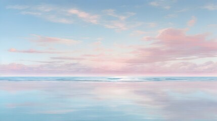 Obraz premium View Of The Sea Horizon And Serene Ocean Sky Background Beach Sky Wallpaper Ocean Horizon Sky Over Ocean Calm Seascape With Sky Ai Generative