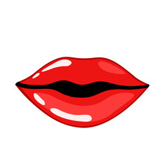 red sexy woman lips cartoon style