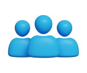 3D social network icon. Group profile icon. Employee icon, Users group, partnership icon, business people icon. Users icon. 3d illustration