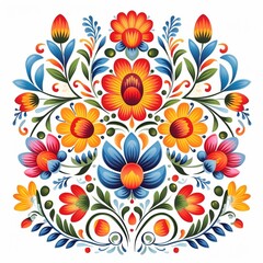 Hungarian beautiful folk art floral decoration 