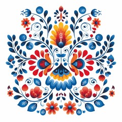 Hungarian folk vector motif white background 