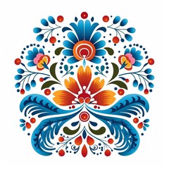 Fototapeta na wymiar Hungarian folk vector motif white background 