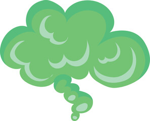 Poison cloud icon. Cartoon green stinky smell