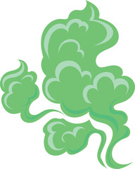 Poison cloud. Green toxic gas cartoon smoke