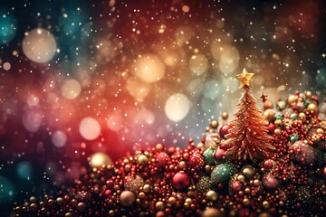 Fototapeta na wymiar Abstract Defocused Christmas Background with trees and decorations
