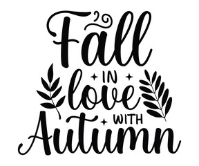 Fall in love with autumn SVG, Pumpkin t-shirt svg, Thanksgiving mama mini, leaves t-shirt, Nuts svg, Happy fall t-shirt, Cut File Cricut, Thanksgiving Svg, Fall vibes svg, Trendy svg, Coffee t-shirt