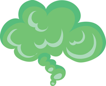 Poison cloud icon. Cartoon green stinky smell
