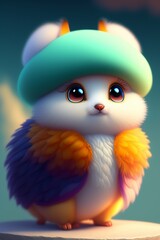 Cute adorable and fluffy baby cartoon 