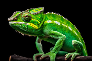 Obraz premium Veiled Chameleon walking. Generative AI