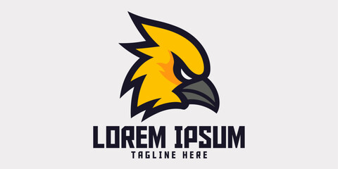 Finch Head Sport Mascot Logo Inspires Sport and Esport Branding with Animals Logo Template