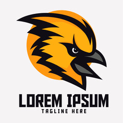 Finch Head Sport Mascot Logo Meets Yellow Bird Icon Badge Emblem in Sports and Esport Design