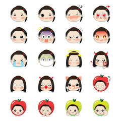 emoji face cartoon apple cute