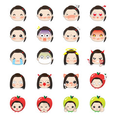 emoji face cartoon apple cute