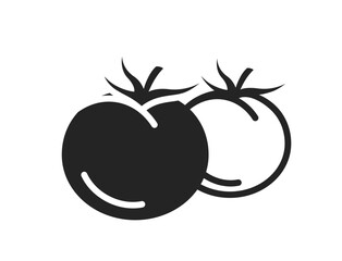 two tomato icon. vegetable, harvest and farming symbol. natural organic food