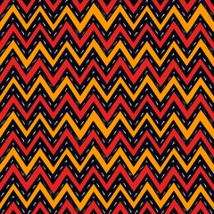 Ethnic seamless pattern. Freehand horizontal zigzag chevron stripes print. Boho chic design background. Indigenous, tribal style wallpaper. Brush strokes, handdrawn geometric ornament