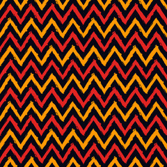 Ethnic seamless pattern. Freehand horizontal zigzag chevron stripes print. Boho chic design background. Indigenous, tribal style wallpaper. Brush strokes, handdrawn geometric ornament