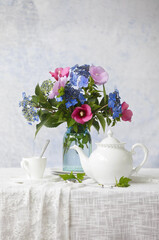 Still Life with Flowers and Teapot