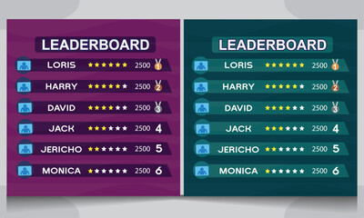 creative leaderboard design, game leaderboard vector. abstract game leaderboard
